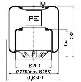 PE AUTOMOTIVE dėklas, pneumatinė pakaba 084.107-16A